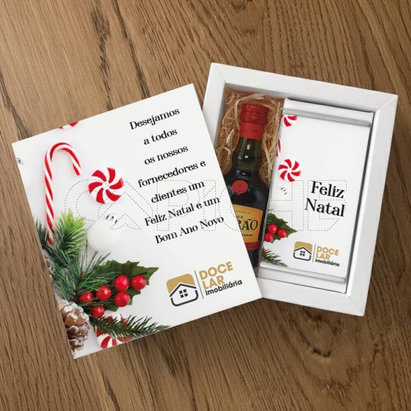 Caixa presente Feliz Natal empresa