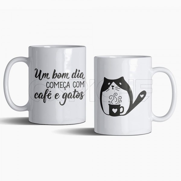 Caneca  Café e Gatos