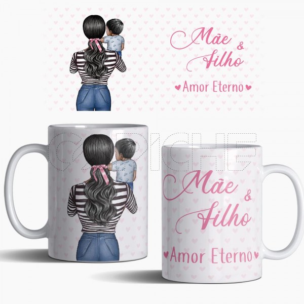 Caneca Personalizável Mãe & Filhos Amor Eterno