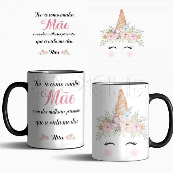 Caneca Mágica Unicórnio Ter-te como Madrinha