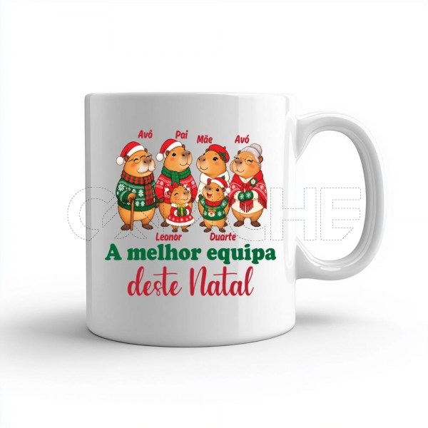 Caneca família capivara natal