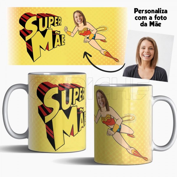 Caneca Super Mãe com Foto Personalizado