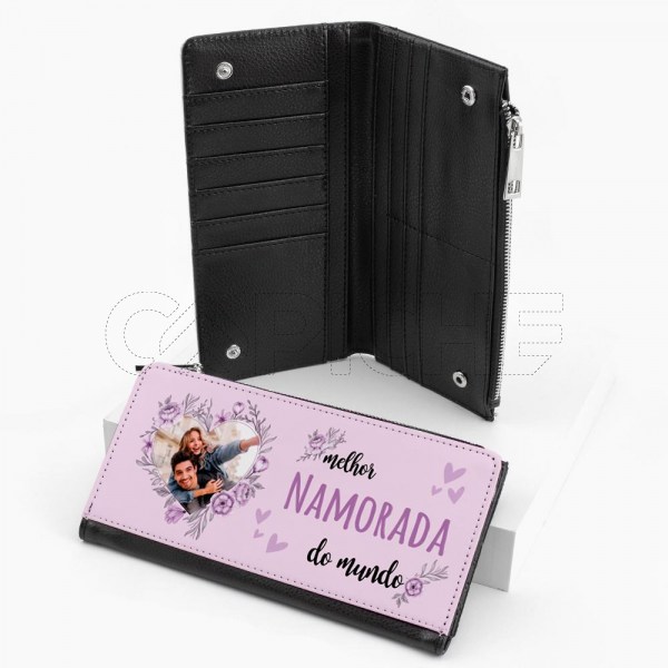 Carteira Personalizada Melhor Irm�� do Mundo Floral com Foto