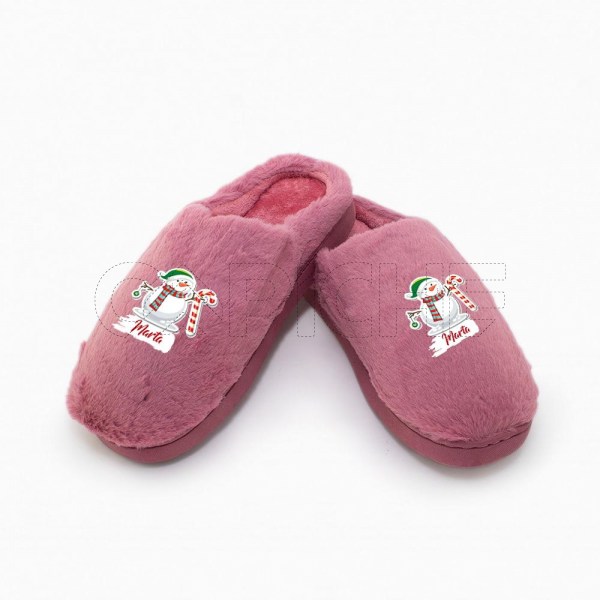Chinelo Personalizado Pelucia boneco Neve