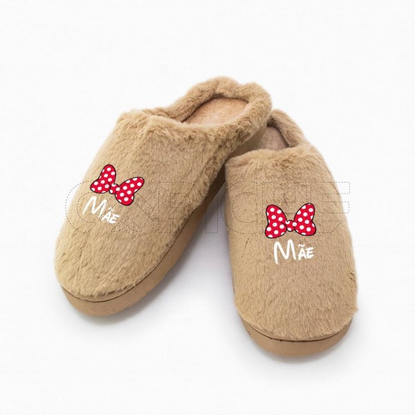 Chinelo Personalizado Pelucia Minnie Irmã