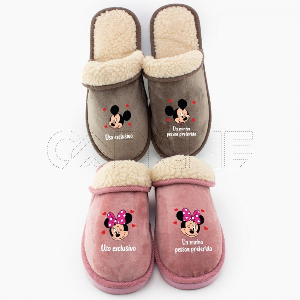 Chinelo Personalizado Mickey & Minnie Uso Exclusivo