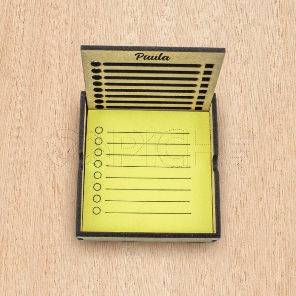 Suporte de secretária para post it e caneta