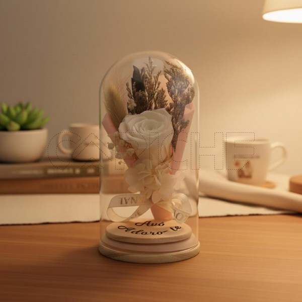 Rosa Preservada em Campânula