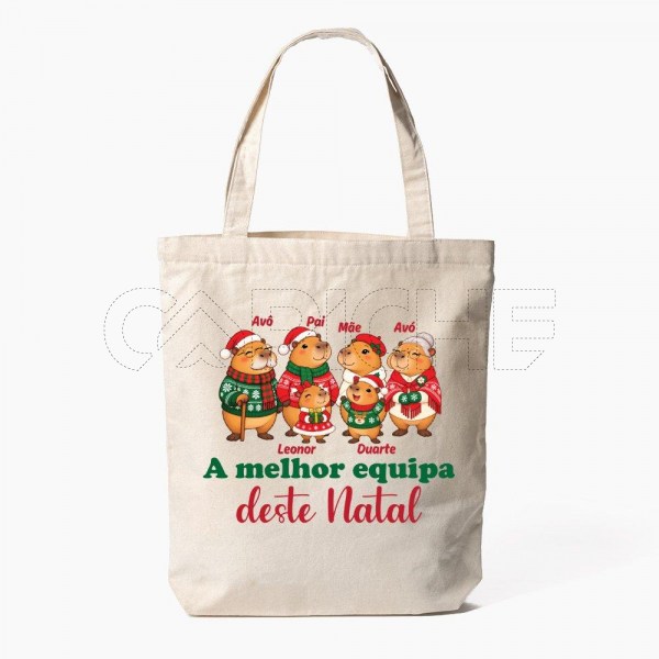 Saco Tote Bag  família capivara natal