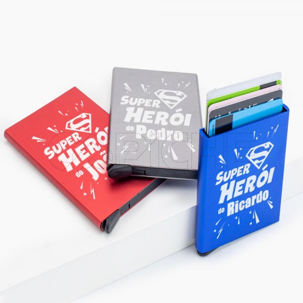 Porta Cartões Super Herói Personalizável