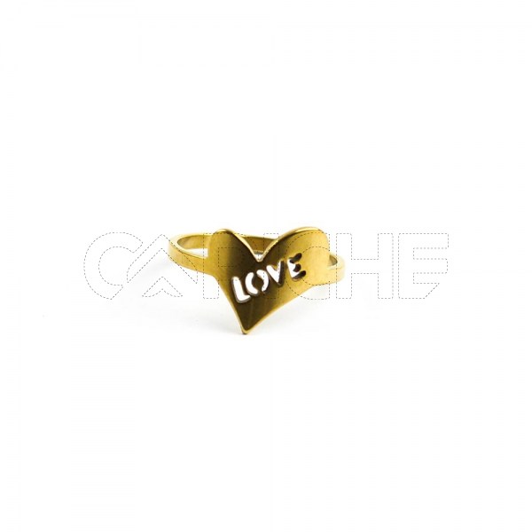 Anel em aço Love