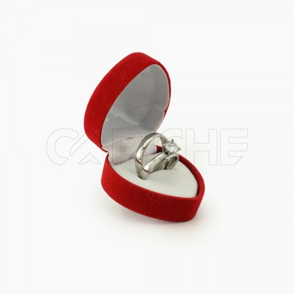 Conjunto de aliança e anel solitário prateado