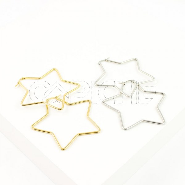 Brincos em aço Estrelinha Big 6cm
