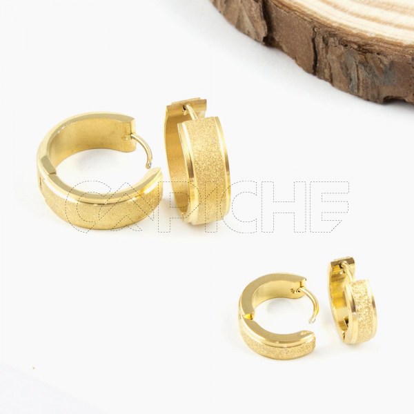 Argolas em aço Brilliant Gold