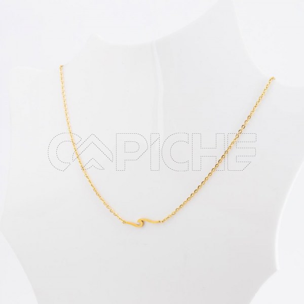 Colar em aço Onda Dourado