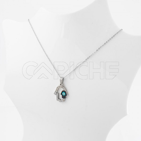 Colar em aço Hamsa turco