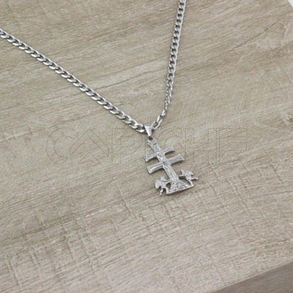Colar em aço Cruz Caravaca