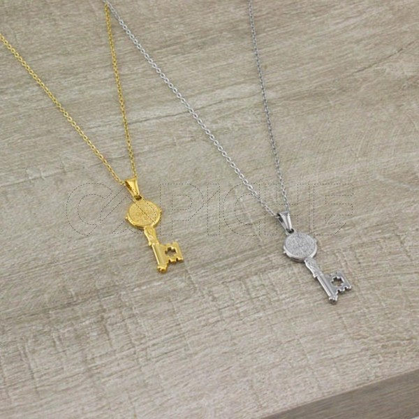 Colar em aço Chave São Bento Porta Aberta