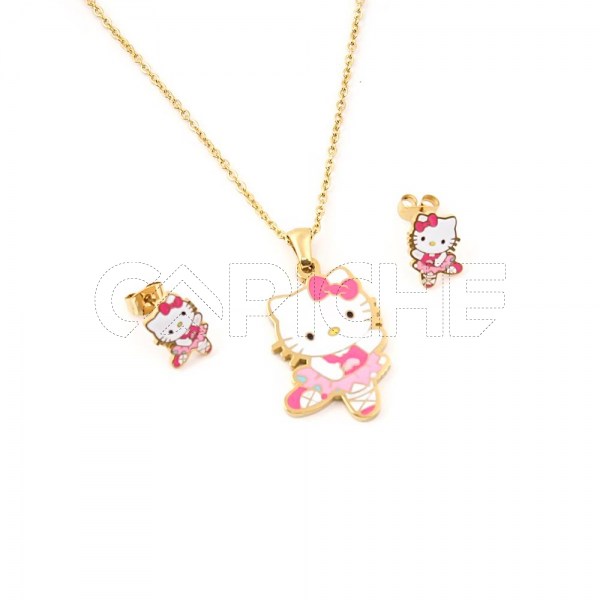 Conjunto em aço Kitty bailarina