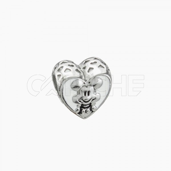 Conta em aço Mickey Coração