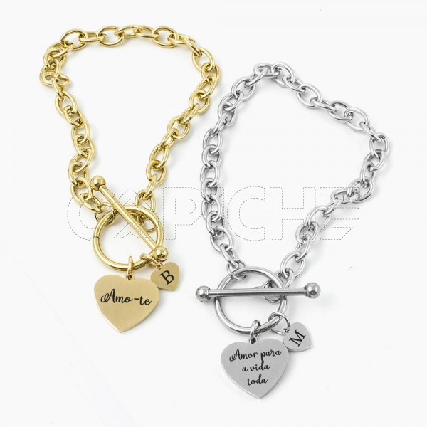 Pulseira em aço Amor