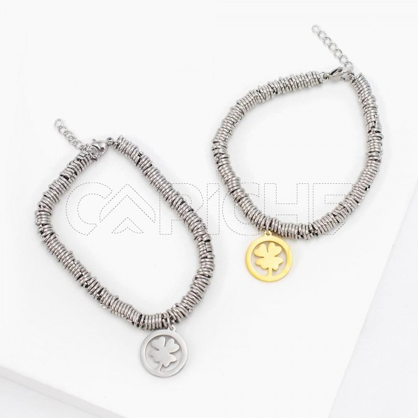 Pulseira em aço Trevo
