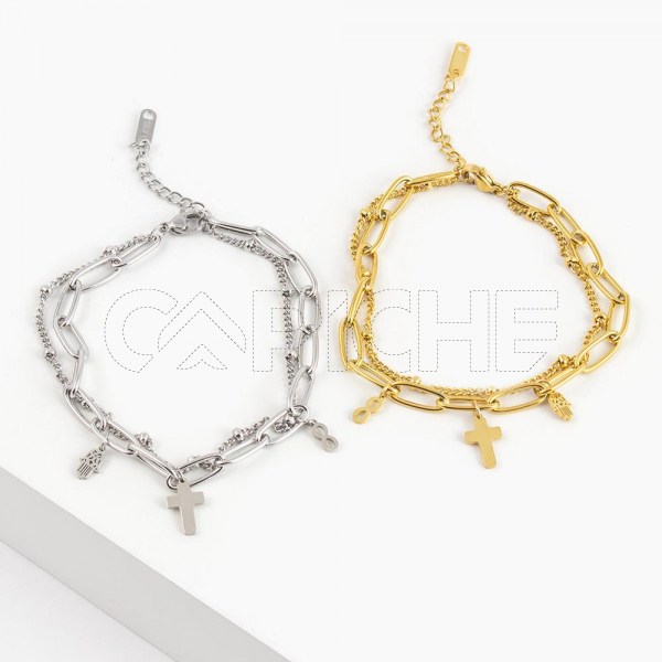 Pulseira em aço Dupla Simbolic