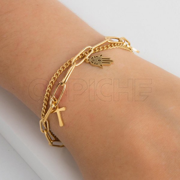 Pulseira em aço Dupla Simbolic