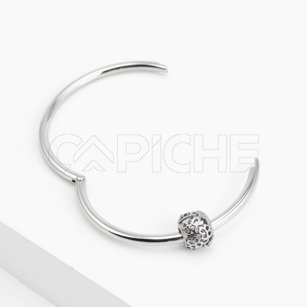 Bracelete em aço Conta Trevo