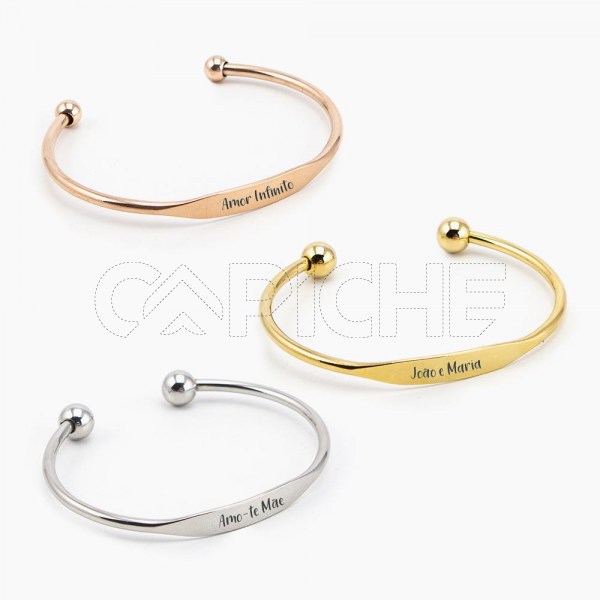 Bracelete em aço Personalizável