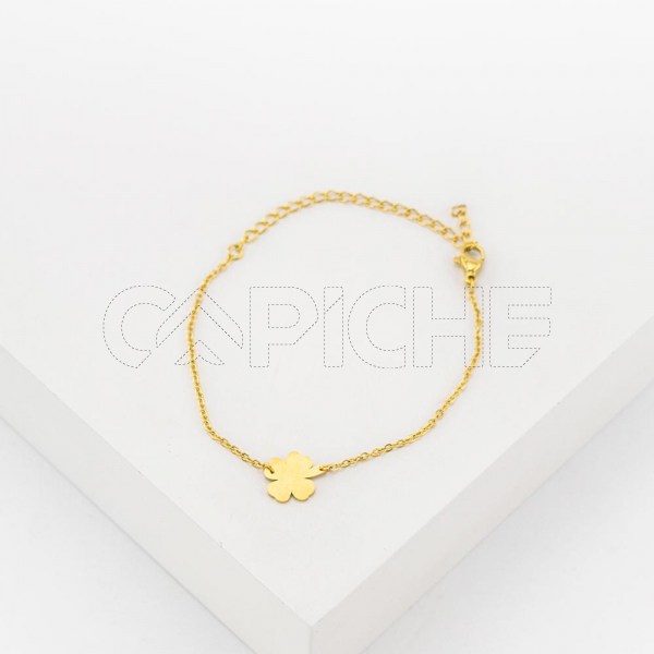 Pulseira em aço Trevo