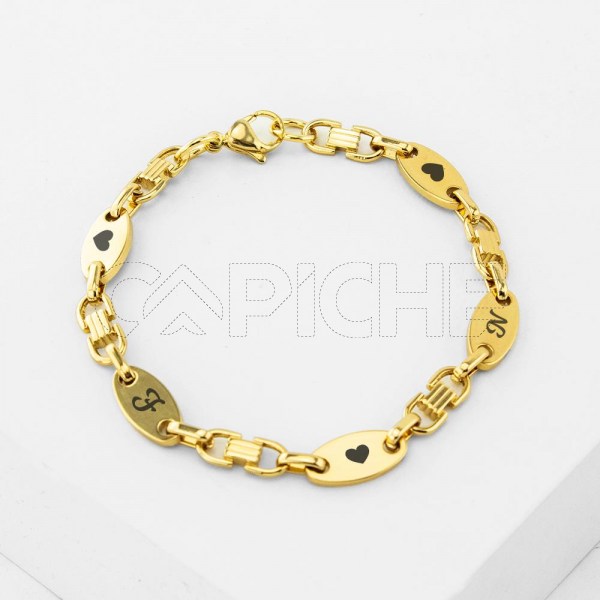 Pulseira em aço Sigla Dourado