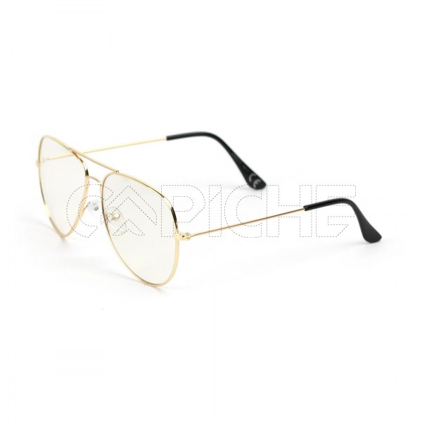 Óculos estéticos Aviator Clear Dourado