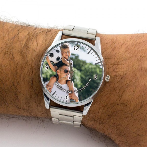 Relógio com Foto Personalizado Masculino