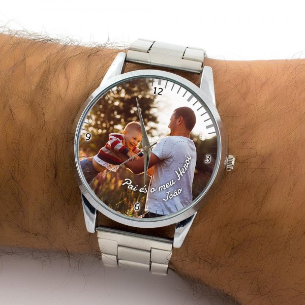 Relógio com Foto Personalizado Masculino