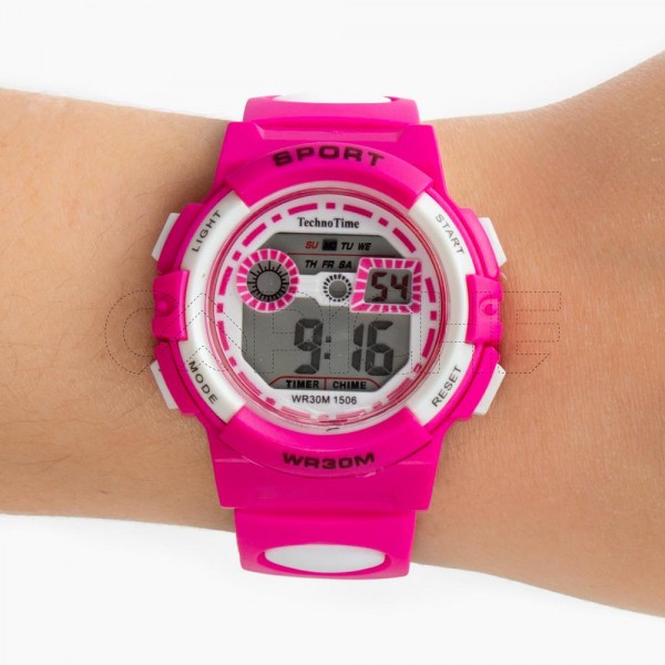 Relógio Sport Rosa Choque