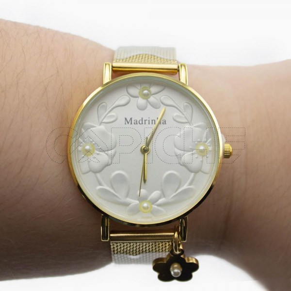 Relógio Pérola Madrinha Dourado