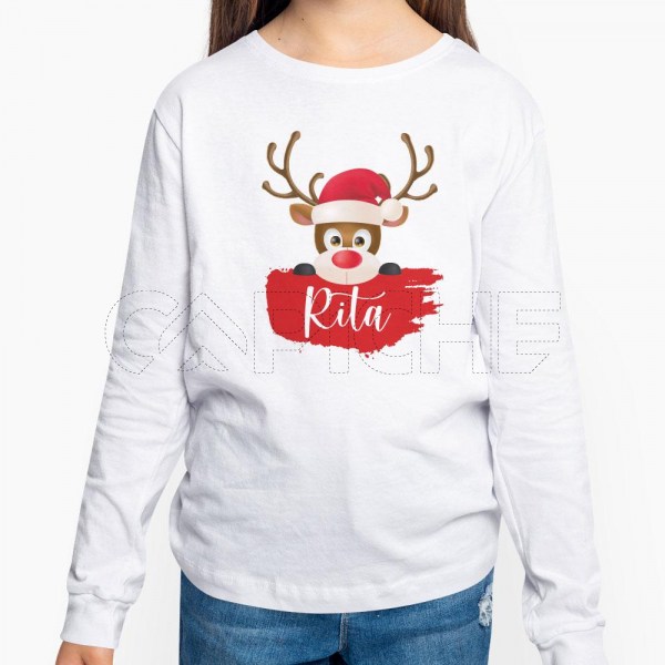 Sweater sem Capuz Criança Rena Personalizável