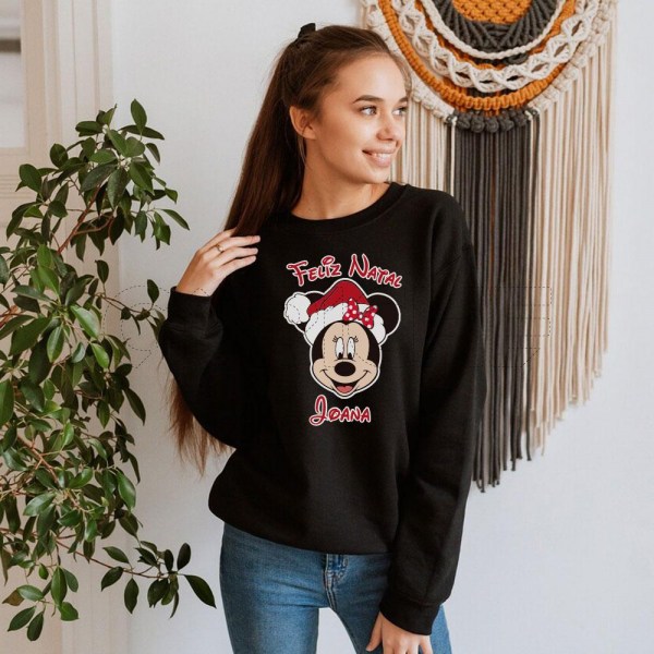 Sweater sem Capuz Mickey Minie Feliz Natal
