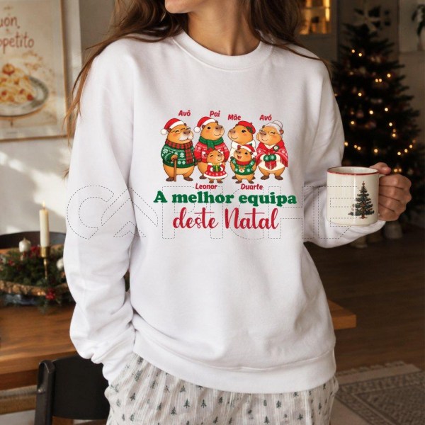 Sweater família capivara natal