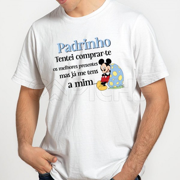 T-Shirt Presente Padrinho Mickey e Minnie