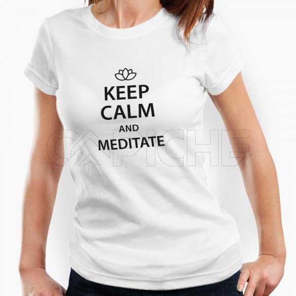 Tshirt Senhora Keep Calm Medita