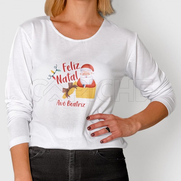 Tshirt Manga Comprida Feliz Natal