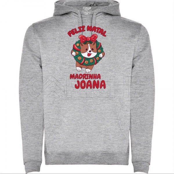 Sweater sem Capuz Feliz Natal Corgi