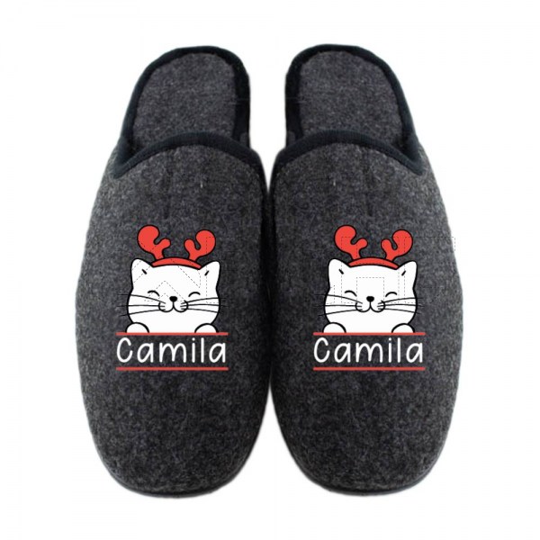 Chinelo Personalizado Pelúcia Gato