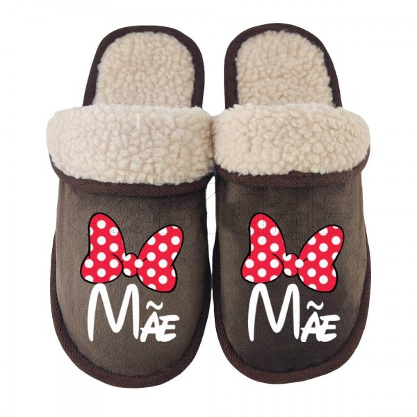 Chinelo Personalizado Pelucia Minnie Filho
