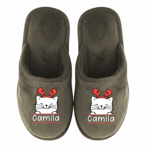 Chinelo Personalizado Pelúcia Gato