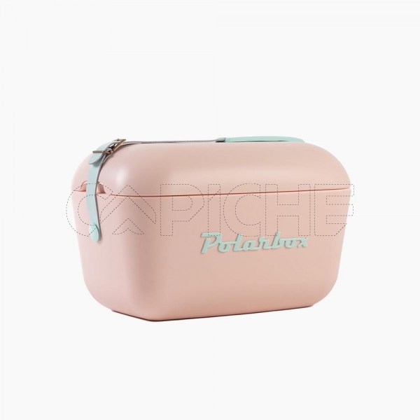 Mala Térmica Polarbox 20L Rosa - Alça Verde Água