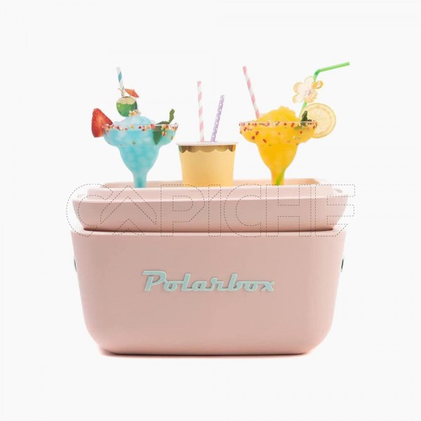 Mala Térmica Polarbox 20L Rosa - Alça Verde Água