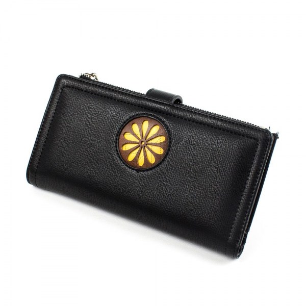 Carteira Flor Preto